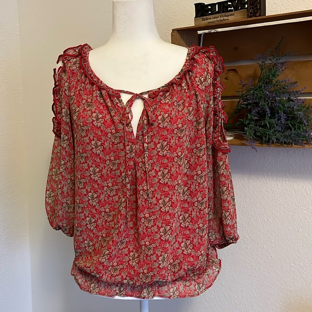 Max Studio Flowered Blouse